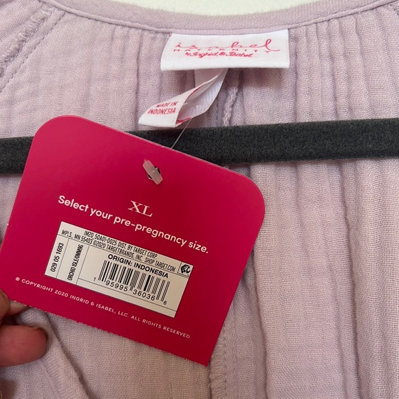 isabel maternity short sleeve tiered guaze materity dress with pockets - Picture 4 of 6